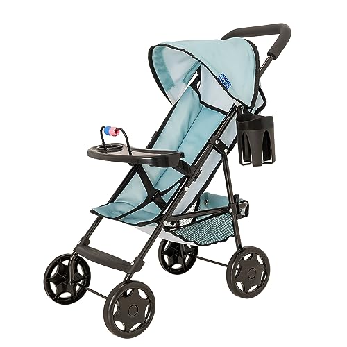 Chicco Ulala Playtime Buggy Blau & Schwarz | Puppenwagen mit abnehmbarem Spieltablett | Klappbares Reisesystem für Puppen | Rollenspiel Puppen-Buggy | Ab 3 Jahren. von HTI