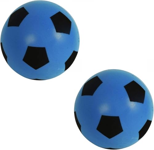 HTI Fun Sport Schaumstoff-Fußbälle | Weiche, sichere Schaumstoffbälle für Indoor & Outdoor | Langlebig, leicht & ideal für Kinder & Erwachsene | Spaß für alle Altersgruppen | 19,4 cm (2 Pack blau) von HTI