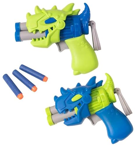 HTI Toys Beast Blitz Dino Blast Dart-Schaumstoff-Blaster | 3 Dartpfeile rotierende Trommel | 3 Darts | Dinosaurier-Stil | 1 von 4 zum Sammeln | sortiert von HTI