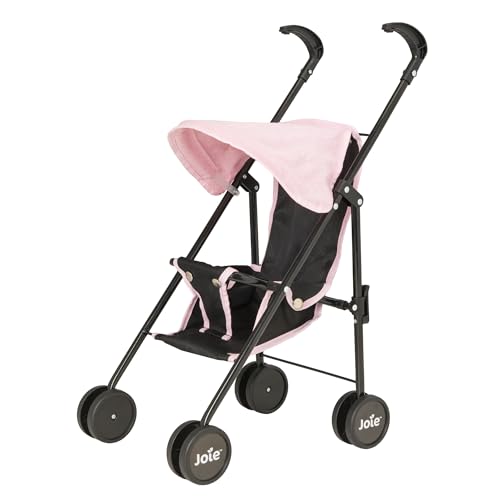 Joie Mini Puppenwagen | Kinderwagen in Schwarz & Pink | Baby Puppenwagen Spielzeug, klappbarer Buggy | Rollenspiel Puppen Buggy Kinderwagen | Alter: 3+ von HTI