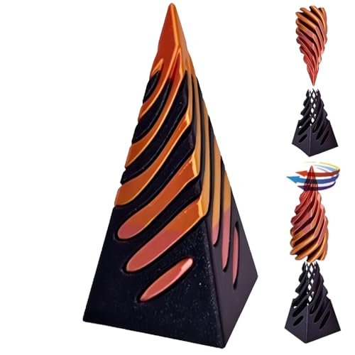 Unmögliche Pyramide, Impossible Pyramid Passthrough Sculpture, Spiral Cone Gear Spinner Fidget Toy, Rotating Spiral Cone Fingertip Toy, Combination Rotating Toy, for Desktop Decorations von HTKL