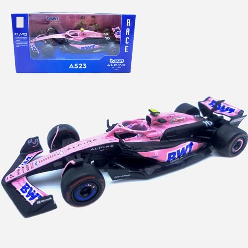 HTLNUZD Bbuago 2023 1/43 F1 A523#10 Pink P.Gasly Version Formel 1 für BWT-Alpine Erwachsene Druckgusslegierung Luxusfahrzeug Kollektion Modell Geschenk von HTLNUZD