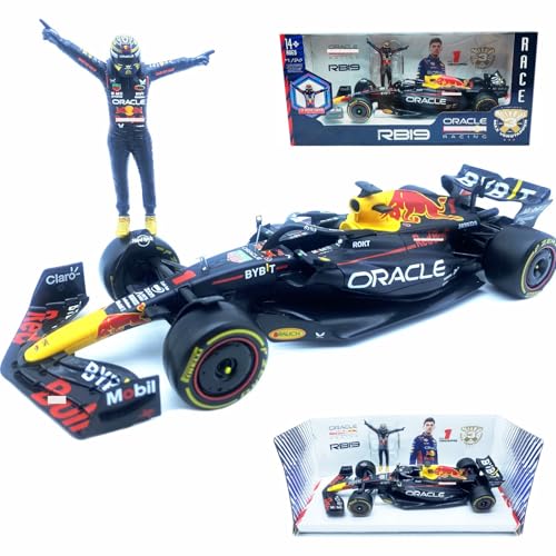 HTLNUZD Bburago 1/24 RB19#1 Pilot Figuaine Doll Champion Alloy Racing for F1 RB19 RedBull Team Verstappen Adult Diecast Luxury Vehicle Model von HTLNUZD