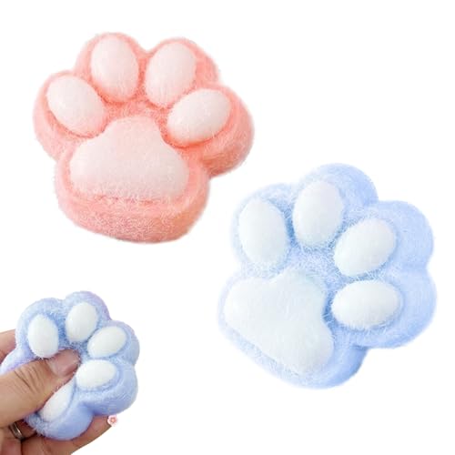 HTTDSLF 2 Pcs Fufu Squishy Squeeze Toy, Taba Squishy Cat Paw Squeeze Toy, Katzenpfoten Quetschspielzeug Cat Paw Squishy, Anti Stress Spielzeug, Squishy Cat zum Konzentrieren, Angst Relief, Anti Stress von HTTDSLF