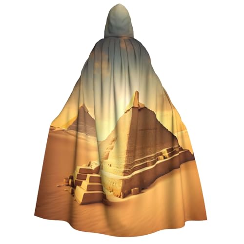 Ägyptische Pyramide im Wüstendruck, Unisex, Kapuzenumhang, Halloween, Karneval, Vampir, Cosplay, Umhang mit Kapuze von HTTUP