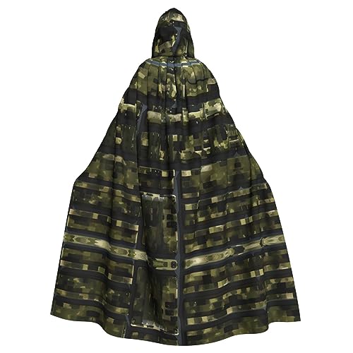 Armee-Umhang mit digitalem Camouflage-Druck, Eleganz, Kapuzenumhang für Halloween, Karneval, Mottopartys, Cosplays, Erwachsene, Unisex von HTTUP