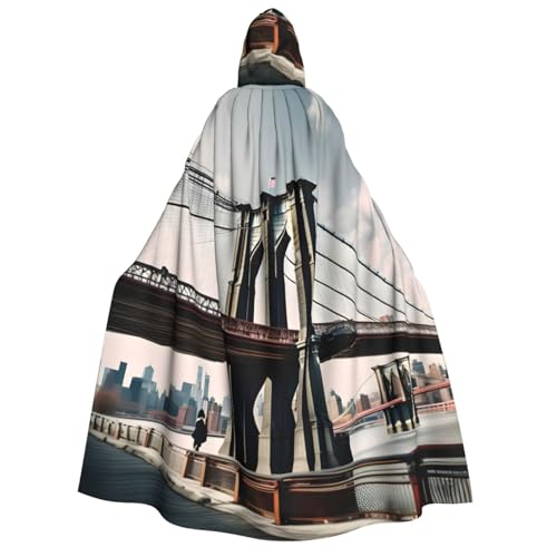 Brooklyn Bridge s Print Unisex Kapuzenumhang Halloween Karneval Vampir Cosplay Umhang Kapuzenumhang Kostüm von HTTUP