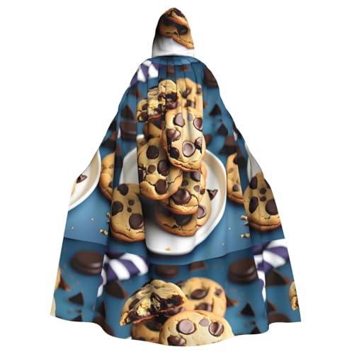 Cookies Food Chocolate Chips Kekse Druck Elegance Kapuzenumhang für Halloween Karneval Mottopartys Cosplay Erwachsene Unisex von HTTUP