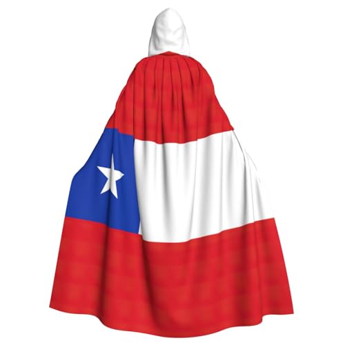 Eleganter Kapuzenumhang mit Flagge von Chile für Halloween, Karneval, Mottopartys, Cosplays, Erwachsene, Unisex von HTTUP