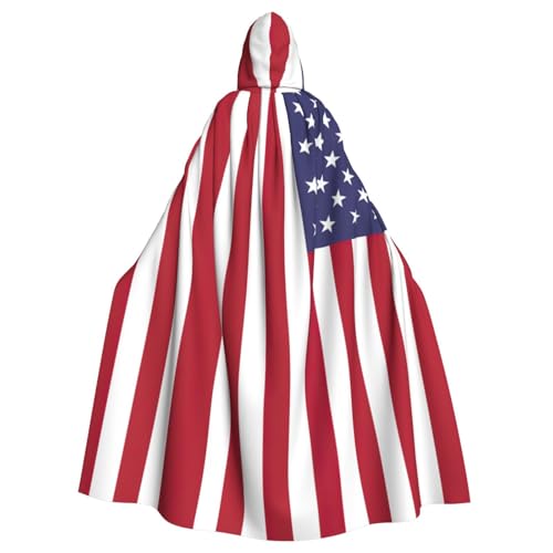 Eleganter Kapuzenumhang mit amerikanischer Flagge, für Halloween, Karneval, Mottopartys, Cosplays, Erwachsene, Unisex von HTTUP