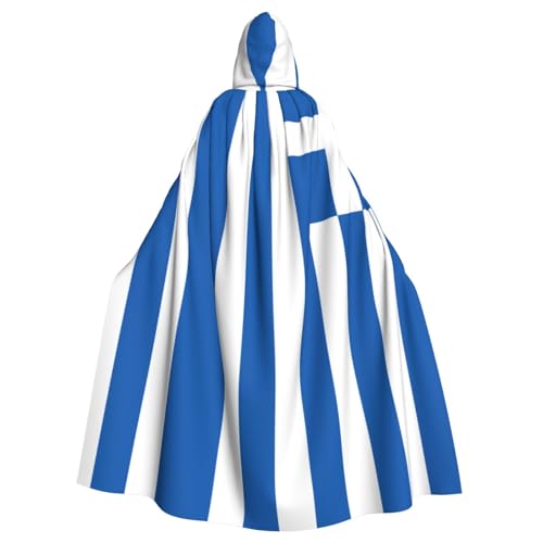 Eleganter Kapuzenumhang mit griechischer Flagge, für Halloween, Karneval, Mottopartys, Cosplays, Erwachsene, Unisex von HTTUP