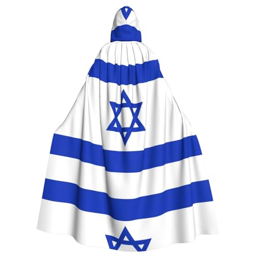 Eleganter Kapuzenumhang mit israelischer Flagge, für Halloween, Karneval, Mottopartys, Cosplays, Erwachsene, Unisex von HTTUP