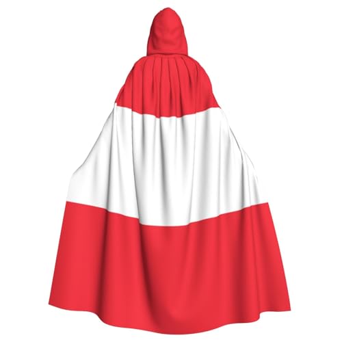 Eleganter Kapuzenumhang mit österreichischer Flagge, für Halloween, Karneval, Mottopartys, Cosplays, Erwachsene, Unisex von HTTUP