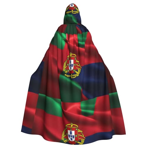 Eleganter Kapuzenumhang mit portugiesischer Flagge, für Halloween, Karneval, Mottopartys, Cosplays, Erwachsene, Unisex von HTTUP