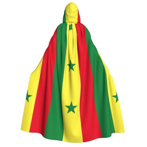 Flagge des Senegal-Aufdrucks, Unisex, Kapuzenumhang für Halloween, Karneval, Vampir, Cosplay, Umhang mit Kapuze von HTTUP