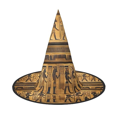 HTTUP Ägypten Hieroglyphen Druck Stilvolle Vintage Hut Karneval Halloween Hut Erwachsene Kostüm Zubehör Mottopartys von HTTUP