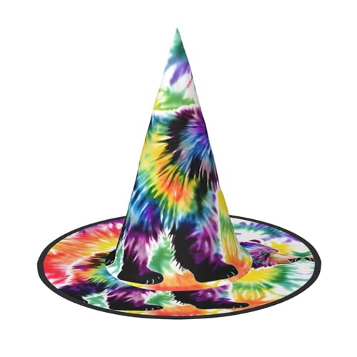 HTTUP Bär Tanzen Tie Dye Print Stilvolle Vintage Hut Karneval Halloween Hut Erwachsene Kostüm Zubehör Mottopartys von HTTUP