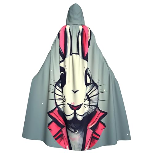 HTTUP Hasen-Aufdruck, Erwachsene, passend für Halloween, Ganzkörperumhang, Unisex, mittelalterliches Cosplay-Kostüm HTTUP Hasen-Aufdruck, Erwachsene, passend für Halloween, Ganzkörperumhang, Unisex, mittelalterliches Cosplay-Kostüm von HTTUP