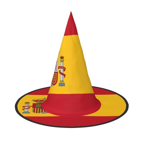 HTTUP Lustiger Halloween-Hut mit spanischer Flagge, Hexenhüte für Männer, Frauen, Halloween-Partys, Kostüme, Events von HTTUP