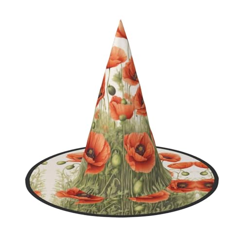 HTTUP Mohnblumen Druck Stilvolle Vintage Hut Karneval Halloween Hut Erwachsene Kostüm Zubehör Mottopartys von HTTUP