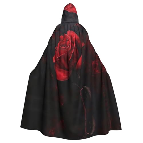 HTTUP Roter Rosen-Aufdruck, Erwachsene, passend für Halloween, Ganzkörperumhang, Unisex, mittelalterliches Cosplay-Kostüm HTTUP Roter Rosen-Aufdruck, Erwachsene, passend für Halloween, Ganzkörperumhang, Unisex, mittelalterliches Cosplay-Kostüm von HTTUP