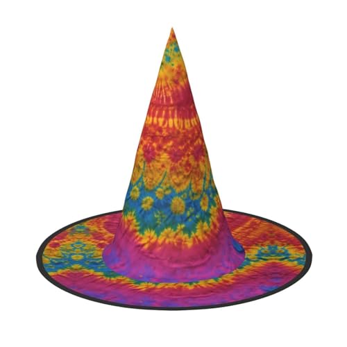 HTTUP Tie Dye Hippies Print Stilvolle Vintage Hut Karneval Halloween Hut Erwachsene Kostüm Zubehör Mottopartys von HTTUP