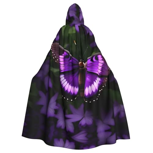 HTTUP Wunderschöner violetter Schmetterlings-Druck, Erwachsene, passend für Halloween, Ganzkörperumhang, Unisex, Mittelalter-Kostüm, Cosplay-Kostüm HTTUP Wunderschöner violetter Schmetterlings-Druck, Erwachsene, passend für Halloween, Ganzkörperumhang, Unisex, Mittelalter-Kostüm, Cosplay-Kostüm von HTTUP