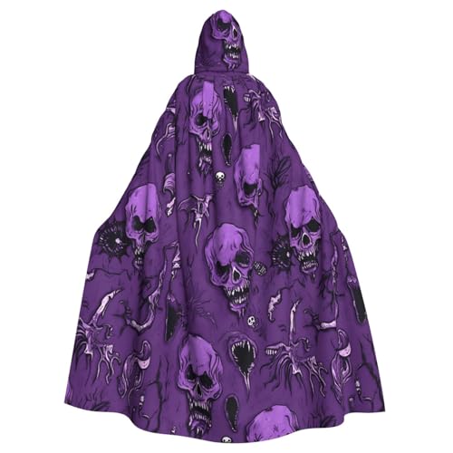 Horror-Muster auf violettem Hintergrund, Druck, Erwachsene, passend für Halloween, Ganzkörperumhang, Unisex, mittelalterliches Cosplay-Kostüm Horror-Muster auf violettem Hintergrund, Druck, Erwachsene, passend für Halloween, Ganzkörperumhang, Unisex, mittelalterliches Cosplay-Kostüm von HTTUP