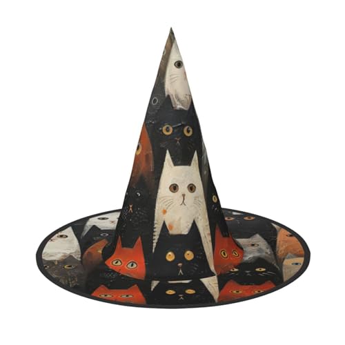 Katze Druck Karneval Halloween Hexe Hut Kostüm Zubehör Faltbare Kappe Party Maskerade Dekor Katze Druck Karneval Halloween Hexe Hut Kostüm Zubehör Faltbare Kappe Party Maskerade Dekor von HTTUP