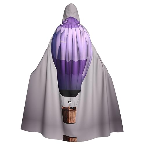 Lavendel-Heißluftballon-Druck, Eleganz, Kapuzenumhang für Halloween, Karneval, Mottopartys, Cosplays, Erwachsene, Unisex von HTTUP