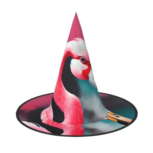 Malerei Flamingo Druck Karneval Halloween Hexe Hut Kostüm Zubehör Faltbare Kappe Party Maskerade Dekor Malerei Flamingo Druck Karneval Halloween Hexe Hut Kostüm Zubehör Faltbare Kappe Party Maskerade Dekor von HTTUP