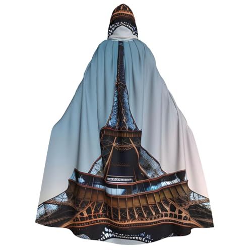 Paris Eiffelturm Print Unisex Kapuzenumhang Halloween Karneval Vampir Cosplay Umhang Kapuzenumhang Kostüm von HTTUP