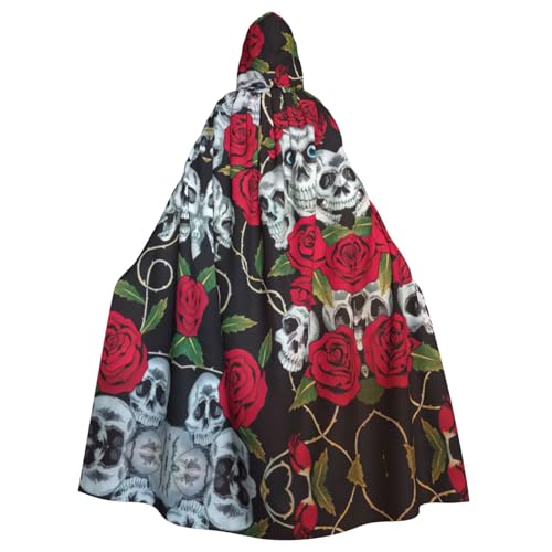 Rosen-/Totenkopfaugen-Druck, mit Kapuze, für Damen und Herren, für Karneval, Cosplay, Partys von HTTUP