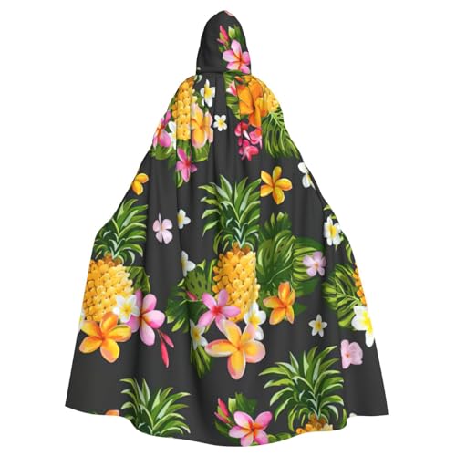 Tropischer Ananas-Hawaii-Druck, Eleganz, Kapuzenumhang für Halloween, Karneval, Mottopartys, Cosplays, Erwachsene, Unisex von HTTUP