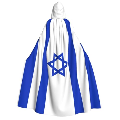 Umhang mit Israelischer Flagge, Unisex, Kapuzenumhang, Halloween, Karneval, Vampir, Cosplay, Umhang mit Kapuze von HTTUP