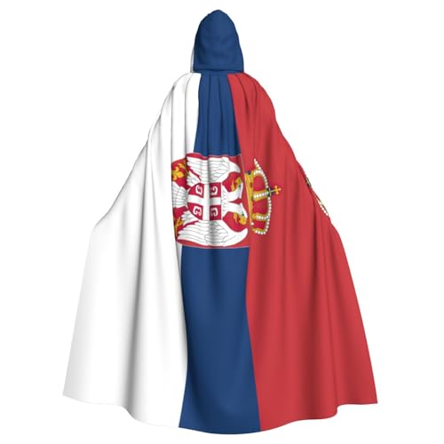 Umhang mit Kapuze für Damen und Herren, Motiv: Flagge von Serbien, für Karneval, Cosplay, Partys von HTTUP