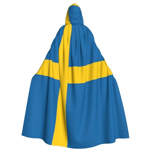 Umhang mit schwedischer Flagge, mit Kapuze, für Damen und Herren, für Karneval, Cosplay, Partys von HTTUP