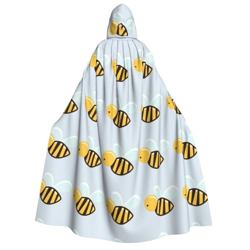 Unisex Kapuzenumhang mit Cartoon-Bienen-Druck, Halloween, Karneval, Vampir, Cosplay, Umhang mit Kapuze von HTTUP