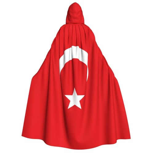 Unisex Kapuzenumhang mit Flagge der Türkei bedruckt Halloween Karneval Vampir Cosplay Umhang Kapuzenumhang Kostüm von HTTUP