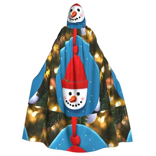 Weihnachtsumhang mit Schneemann-Druck, Eleganz, mit Kapuze, für Halloween, Karneval, Mottopartys, Cosplays, Erwachsene, Unisex von HTTUP