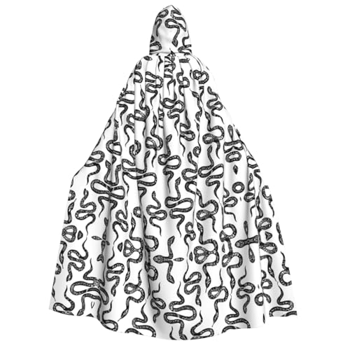 Weißer und schwarzer Schlangen-Aufdruck, mit Kapuze, Unisex, für Erwachsene, Umhang, Halloween, Weihnachten, Karneval, Mottopartys, Cosplay, Kostüm Weißer und schwarzer Schlangen-Aufdruck, mit Kapuze, Unisex, für Erwachsene, Umhang, Halloween, Weihnachten, Karneval, Mottopartys, Cosplay, Kostüm von HTTUP