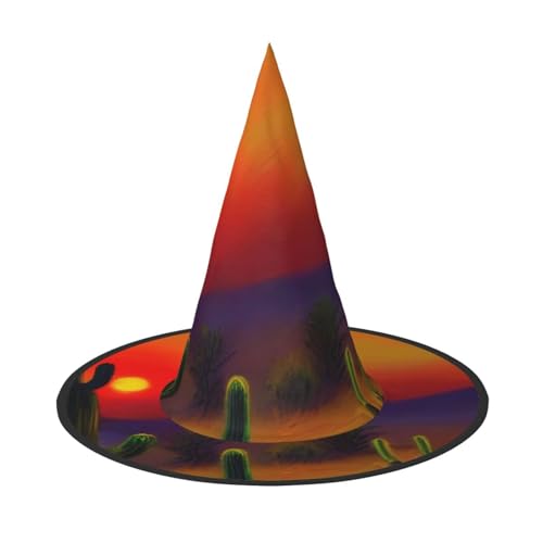 Wüste Kaktus Hut Sonnenuntergang Hexenhut Wüste Kaktusmuster Halloween Kostüm Zubehör Faltmütze Partydekoration Wüste Kaktus Hut Sonnenuntergang Hexenhut Wüste Kaktusmuster Halloween Kostüm Zubehör Faltmütze Partydekoration von HTTUP
