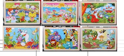 6 Teile 22,5 x 15 cm große Kinder-Holzpuzzles von HTTYHT