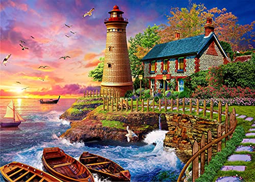 1000 Teile Puzzle für Erwachsene | Küstenleuchtturm | Landschaft Puzzle für Erwachsene 1000 von HUADADA