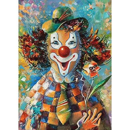 HUADADA Puzzle 1000 Teile, 1000 Teile Puzzle für Erwachsene, Impossible Puzzle, Puzzle-Geschenk, Geschicklichkeitsspiele, Clevere Rätsel, Puzzle Farbenfrohes, Puzzle mit Bunter süßer Clown-Motiv von HUADADA