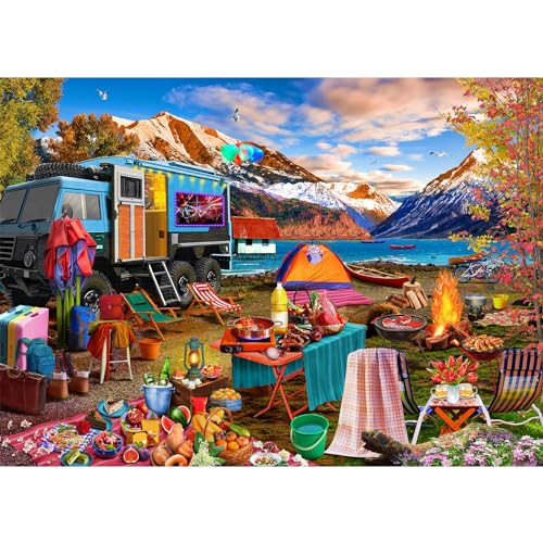 HUADADA Puzzle 1000 Teile, 1000 Teile Puzzle für Erwachsene und Kinder ab 14 Jahren, Impossible Puzzle, Puzzle-Geschenk, Clevere Rätsel, Puzzle Farbenfrohes, Puzzle mit Wildnisreisen-Motiv von HUADADA