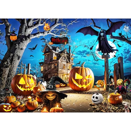 HUADADA Puzzle 1000 Teile, Puzzle Erwachsene, 1000 Teile Puzzle für Erwachsene, Impossible Puzzle, Puzzle-Geschenk, Clevere Rätsel, Puzzle Farbenfrohes, Puzzle mit Verrücktes Halloween-Motiv von HUADADA