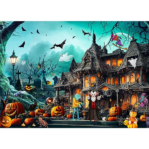 HUADADA Puzzle 1000 Teile, Puzzle Erwachsene, 1000 Teile Puzzle für Erwachsene und Kinder, Impossible Puzzle, Puzzle-Geschenk, Clevere Rätsel, Puzzle Farbenfrohes, Puzzle mit Halloween-Motiv von HUADADA