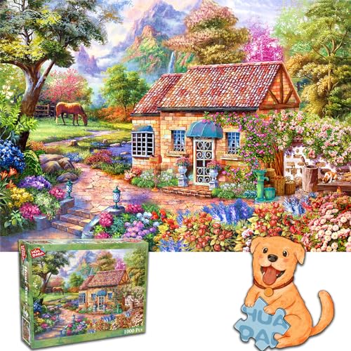 HUADADA Puzzle 1000 Teile, Puzzle Erwachsene, 1000 Teile Puzzle für Erwachsene und Kinder, Impossible Puzzle, Puzzle-Geschenk, Clevere Rätsel, Puzzle Farbenfrohes, Puzzle mit süßes Zuhause-Motiv von HUADADA