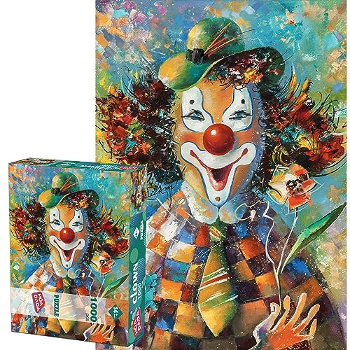 HUADADA Puzzle 1000 Teile,Puzzle für Erwachsene, Impossible Puzzle,Puzzle farbenfrohes Legespiel,Geschicklichkeitsspiel für die ganze Familie-Clown von HUADADA